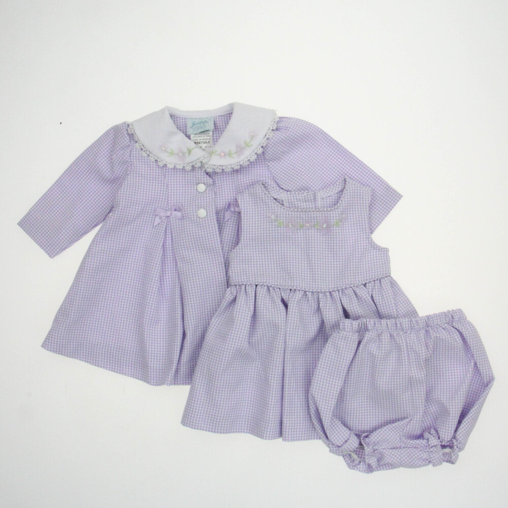 Jessica Ann Girls Purple Checks Apparel Sets size: 6-9 Months